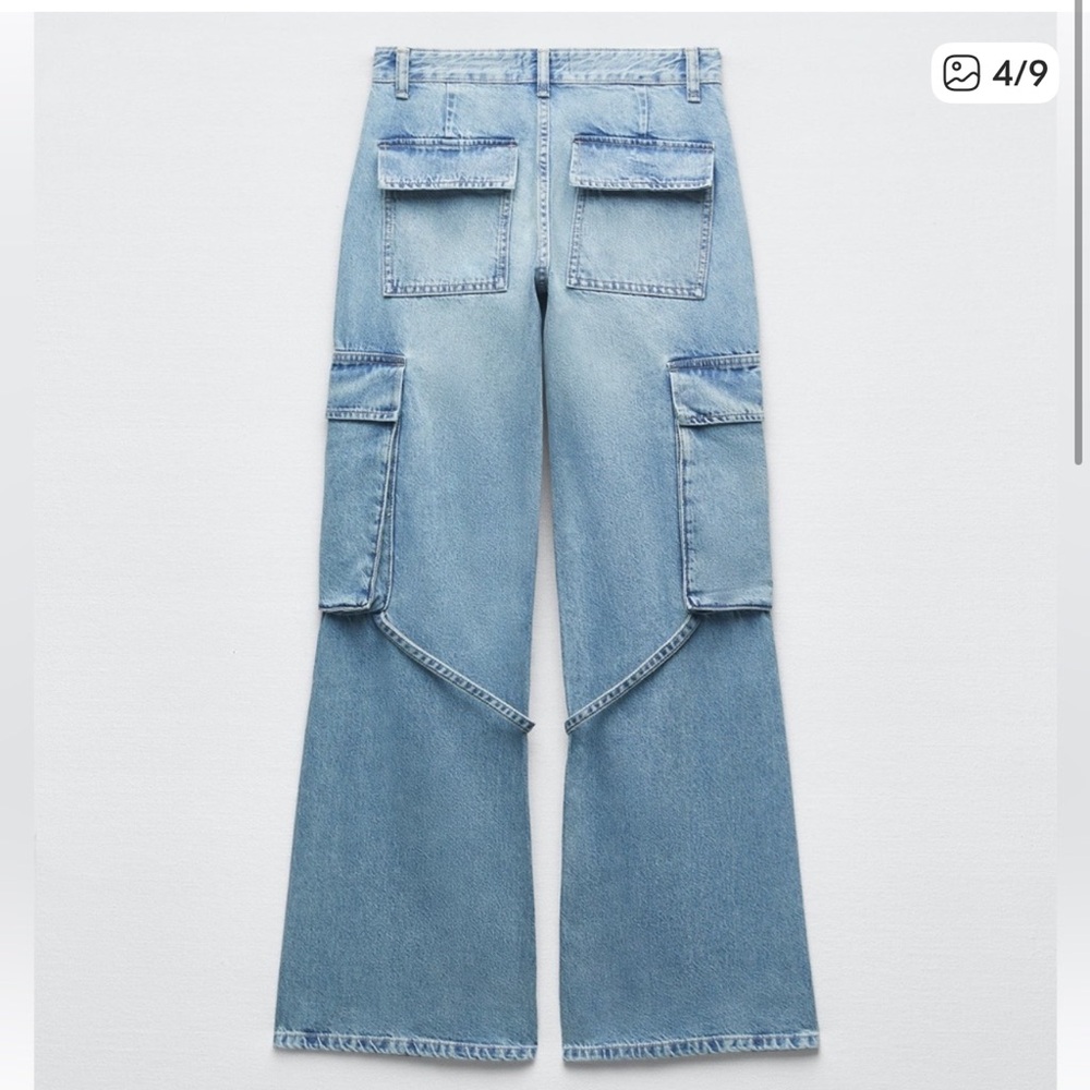 Zara TRF BELT LOOP CARGO JEANS